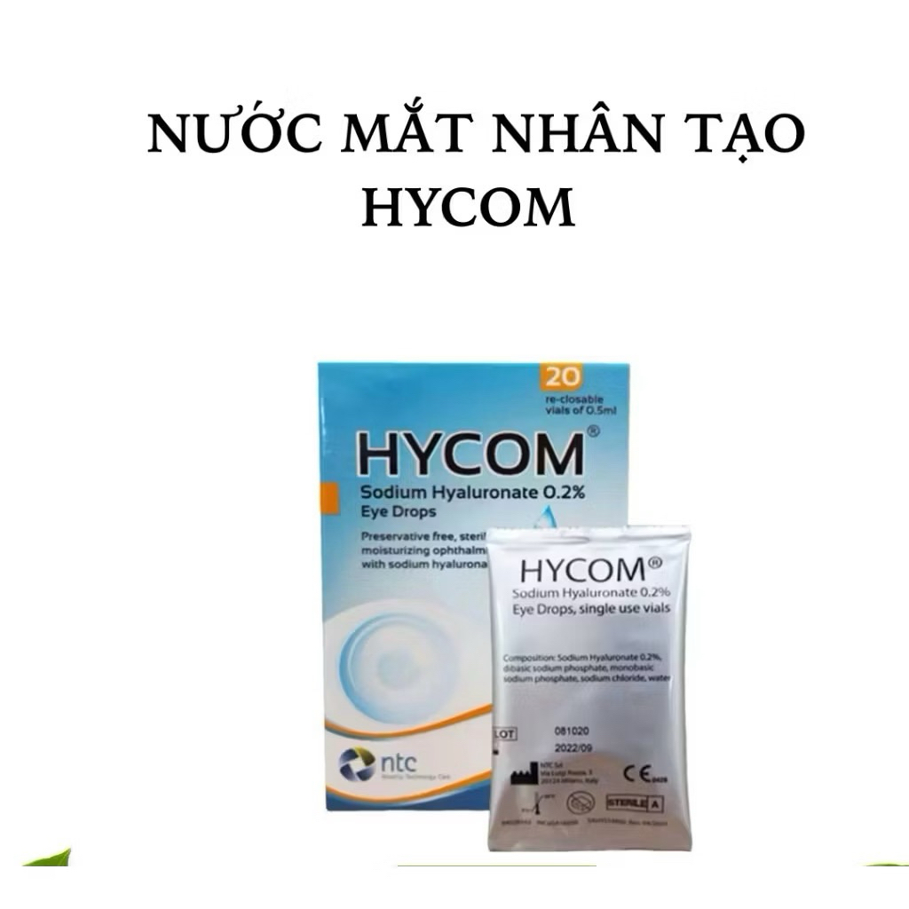 HYCOM  dưỡng mắt nhân tạo không chất bảo quản  Giúp bổ sung nước mà tứ nhân tạo cho mắt, giảm mỏi mắ