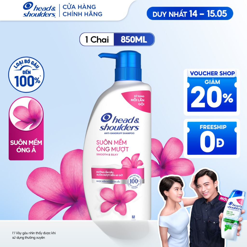 [HEAD & SHOULDERS ] Dầu Gội HEAD & SHOULDERS Suôn Mềm Óng Mượt Chai 850ML