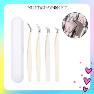 Set 4 Nhíp Vàng Nhíp Lông Mi Thép Không Gỉ Siêu Cứng Dễ Dàng Thao Tác
