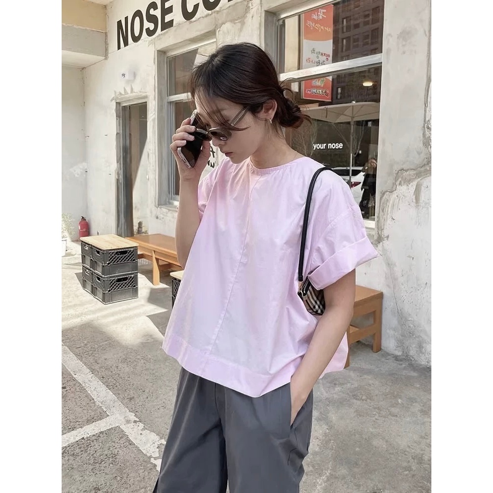 𝗠𝗶𝘂 𝗟𝗶𝗻𝗲𝗻 - |BEELY|- Áo Linen cổ tròn