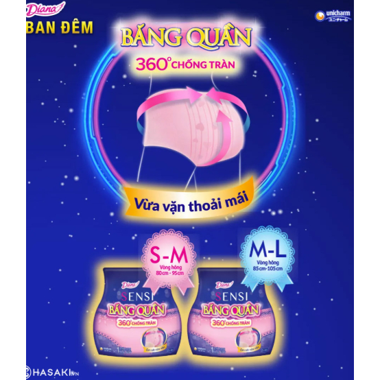 Băng vệ sinh Diana ban đêm dạng quần