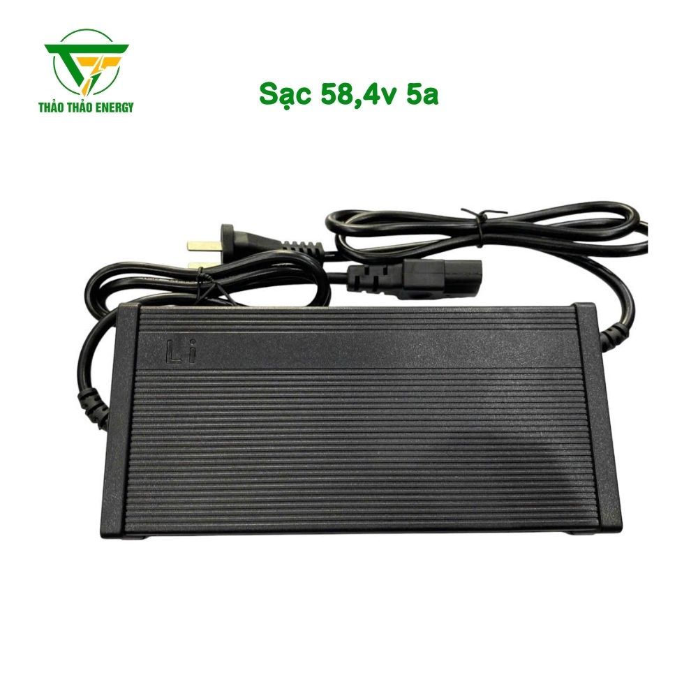 Sạc 16S - 5A Dành Cho Pin LFP Công Suất Cao 48V/58,4V Có Quạt Tản Nhiệt, Sạc Đầy Tự Ngắt