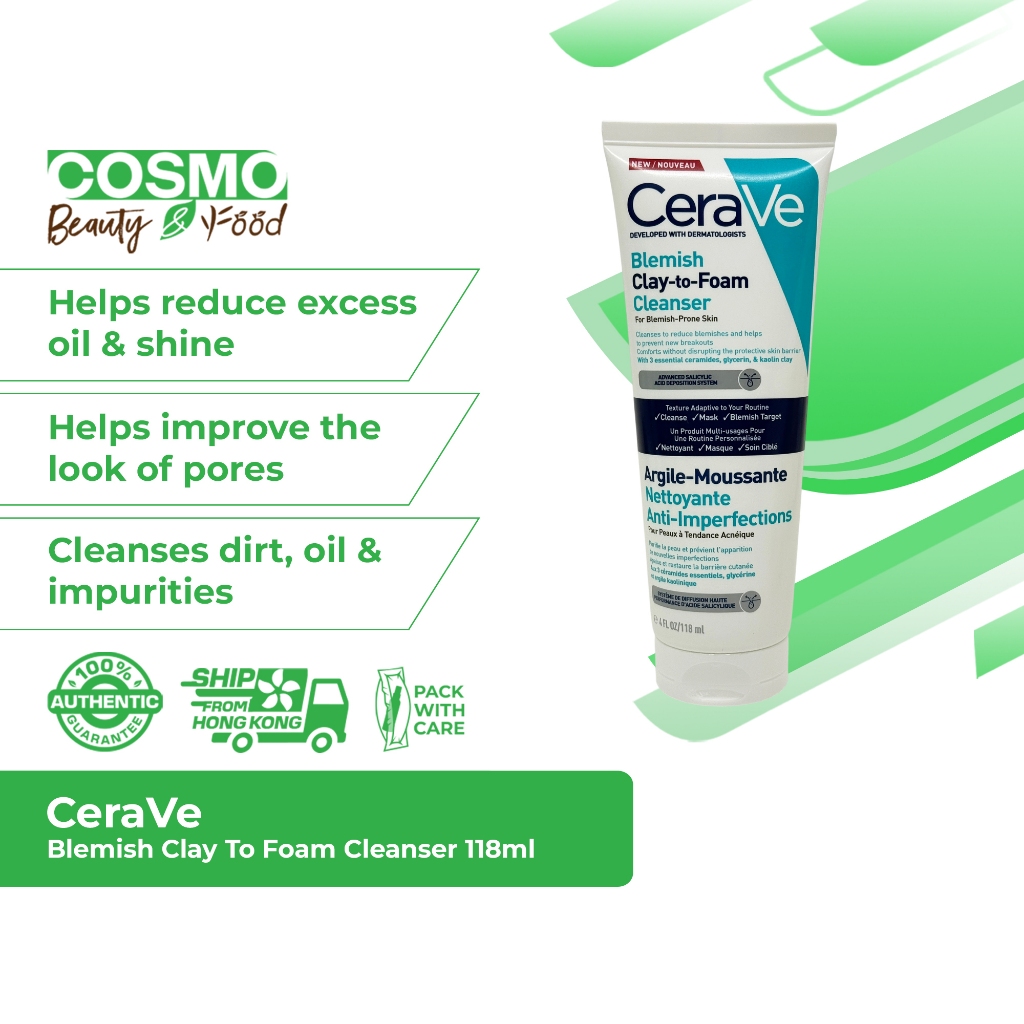 CeraVe Blemish Clay To Foam Cleanser 118ml