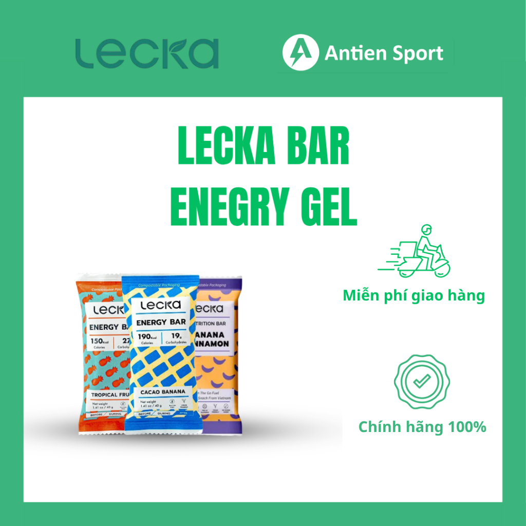 Thanh năng lượng Lecka Energy Bar & Lecka Gel đủ vị