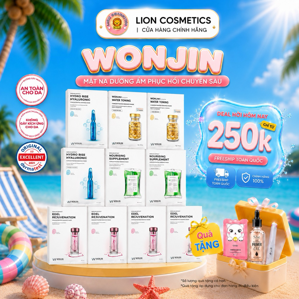 (HÀNG CÔNG TY) [WONJIN] Combo 10 Mặt Nạ Chăm Da Chuẩn Clinic MIX WonJin Effect 30g x10