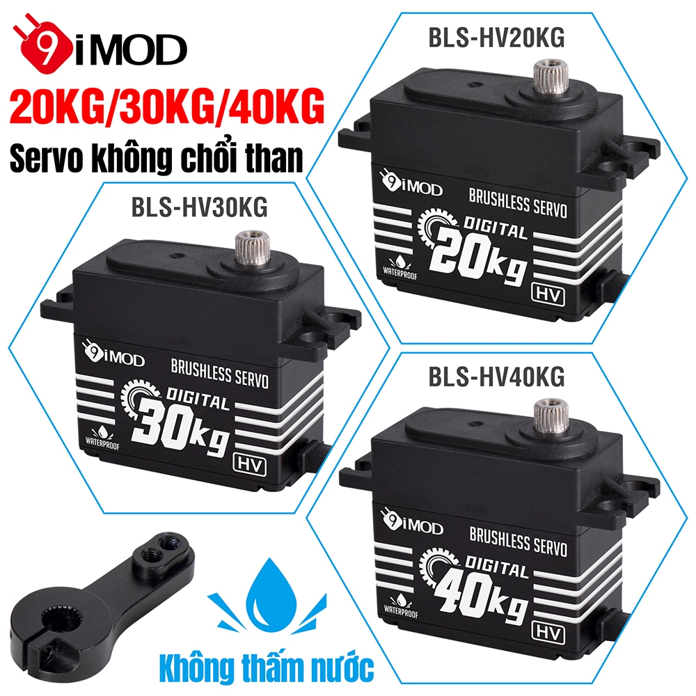 RC Servo không thấm nước Brushless Servo 20kg 30kg 40kg kim loại bánh răng cho 1/8 1/10 RC Crawler x