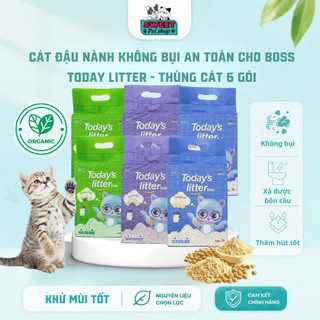 [Tiết kiệm hơn - Thùng 6 gói] Cát vệ sinh cho mèo - TODAY'S LITTER (100% ĐẬU PHỤ TỰ NHIÊN) - THÙNG 6 GÓI