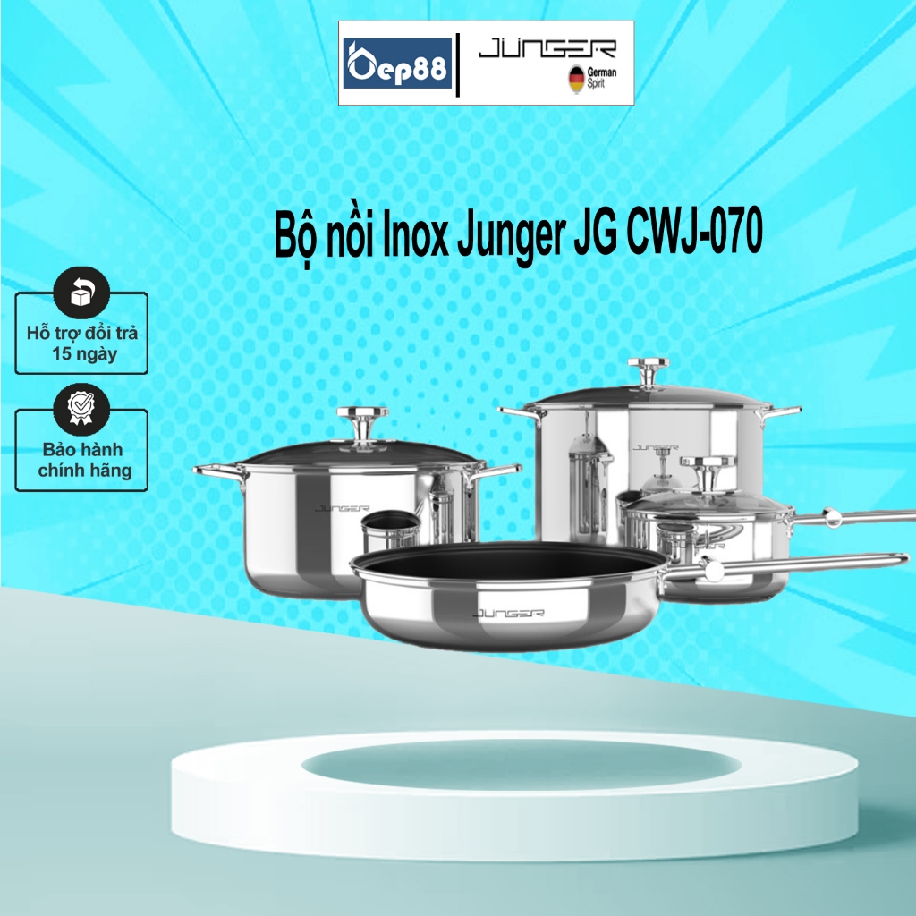 Bộ nồi Inox Junger JG CWJ-070 cao cấp 7 chi tiết