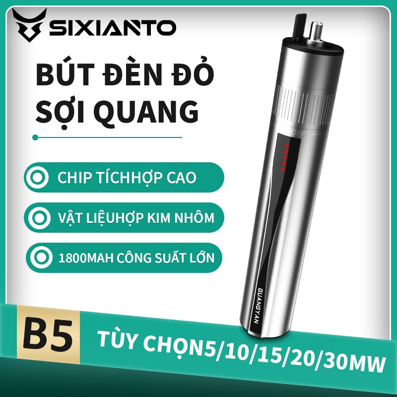 But Soi Quang B5 Cao Cap Laser 650nm Doi Loi Cap Quang FTTH Pin 1800mAh 5KM 15KM