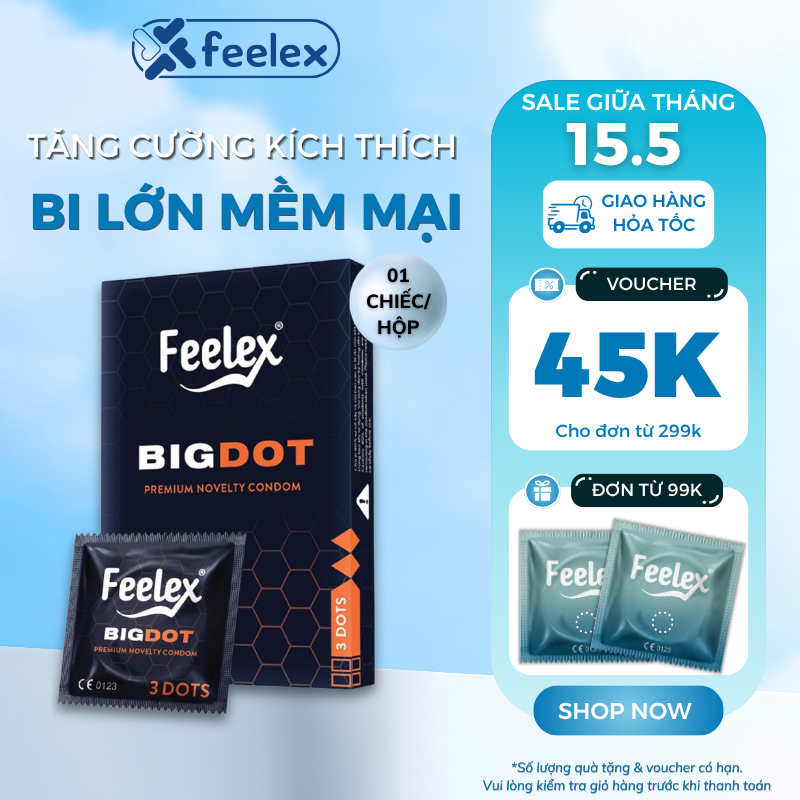 Bao cao su Feelex Bigdot Gai nhiều gel bôi trơn