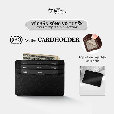 Ví Đựng Thẻ CARD HOLDER Bóp Nam Công Nghệ RFID Blocking Da PU Đựng Tiền Thẻ Dập Monogram | M Studio