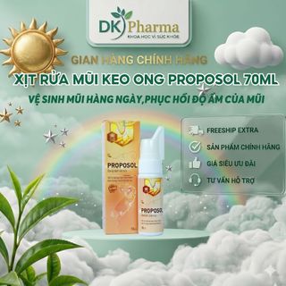 Xịt Rửa Mũi Keo Ong Proposol 70ml Vệ Sinh Mũi Hàng Ngày, Phục Hồi Độ Ẩm Của Mũi-DK Pharma