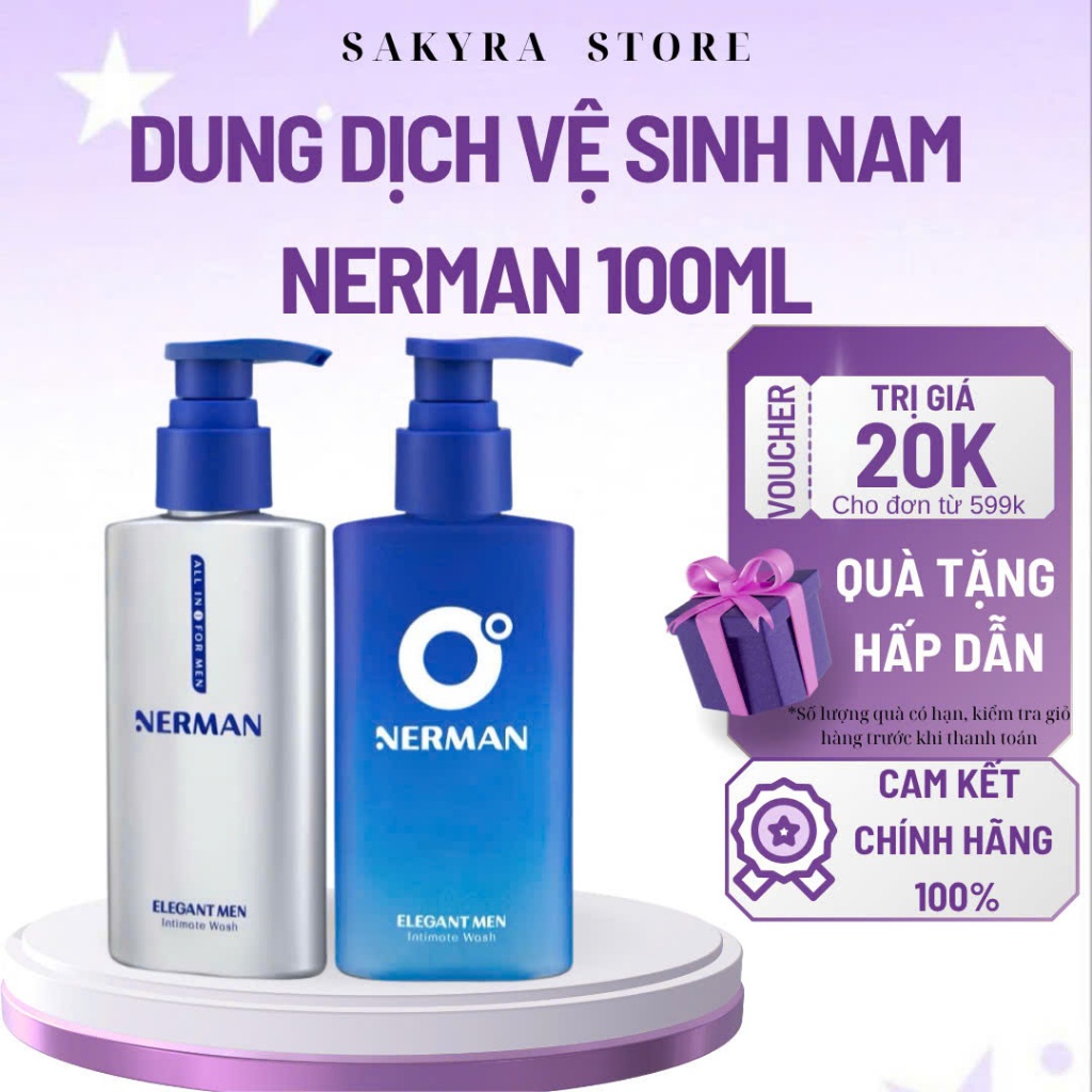 Dung dịch vệ sinh nam giới Nerman Elegant Men Nerman hương nước hoa 100ml/ chai