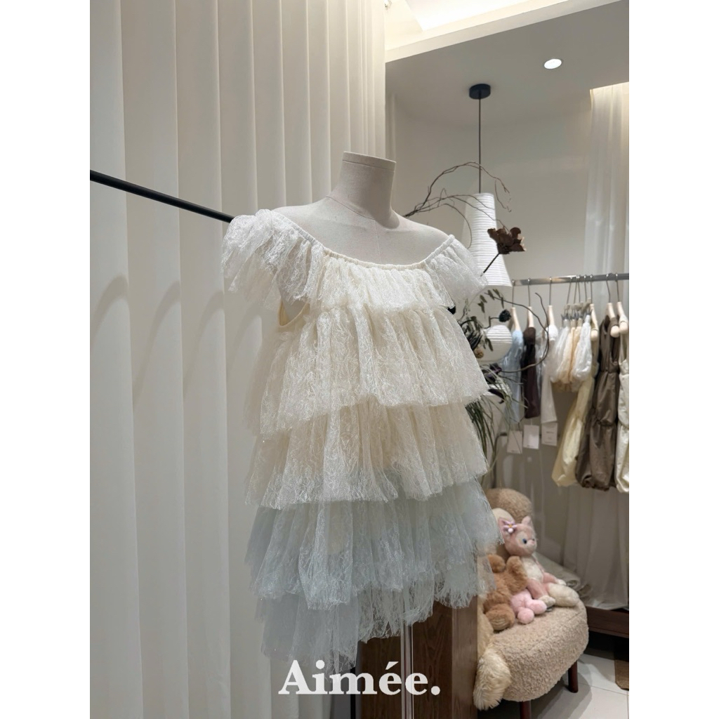 Trễ vai ren layer phân tầng ombre siu chảnh