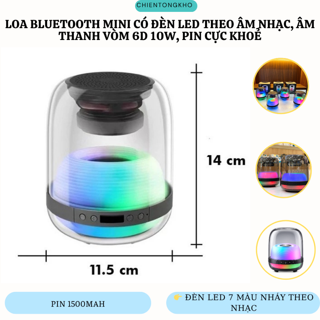 [L30] Loa Bluetooth L30 AI Âm Thanh HIFI Siêu Bass, Đèn LED 7 Màu Cực Đẹp, Kết Nối Bluetooth 5.0 Siê