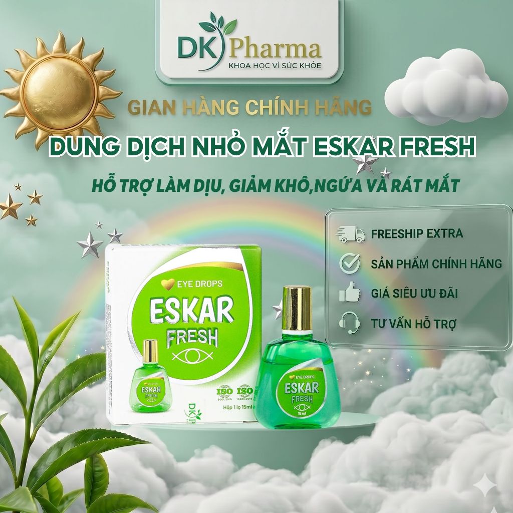 Dung Dịch Nhỏ Mắt Eskar Fresh Hỗ Trợ Làm Dịu Mắt,Giảm khô,Ngứa Và Rát Mắt-DK Pharma