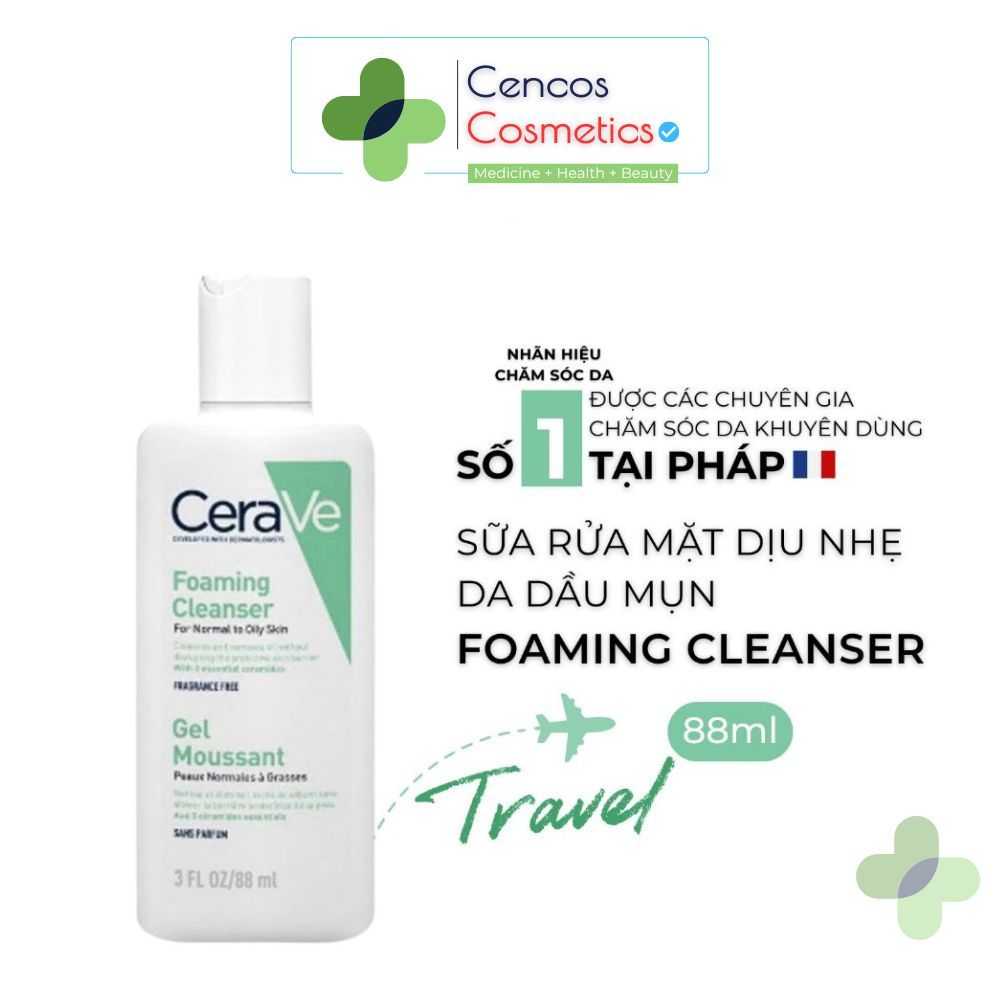 Sữa rửa mặt giúp làm sạch sâu dành cho da dầu Cerave Foaming Facial Cleanser 88ml