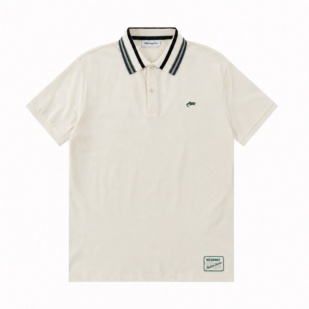 [ New Arrival ] Polo Cá Mập Cổ Phối Sọc Cao Cấp By Wearway Chất Cotton Small Hexa Pique Nam Nữ Mensw