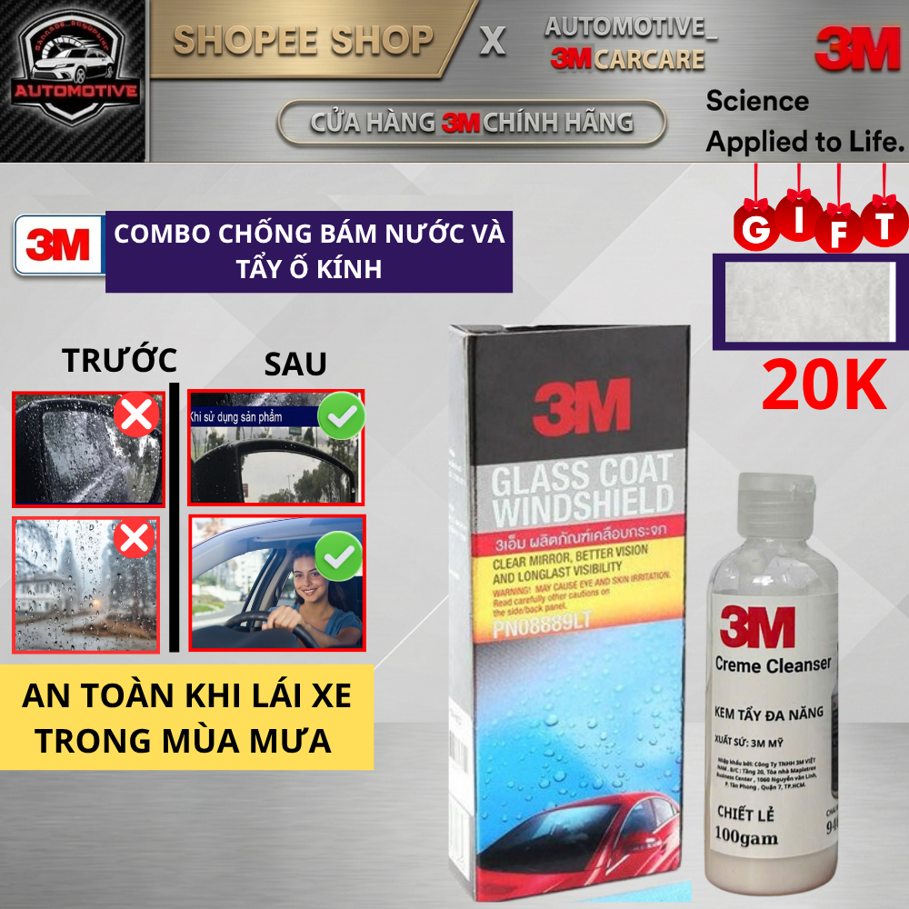 Combo Tẩy Ố 𝐂𝐑𝐄𝐌𝐄 𝐂𝐋𝐄𝐀𝐍𝐒𝐄𝐑  và Chống Bám Nước Kính 𝐆𝐥𝐚𝐬𝐬 𝐂𝐨𝐚𝐭 𝐖𝐢𝐧𝐝𝐬𝐡𝐢𝐞𝐥𝐝 𝟑𝐌.