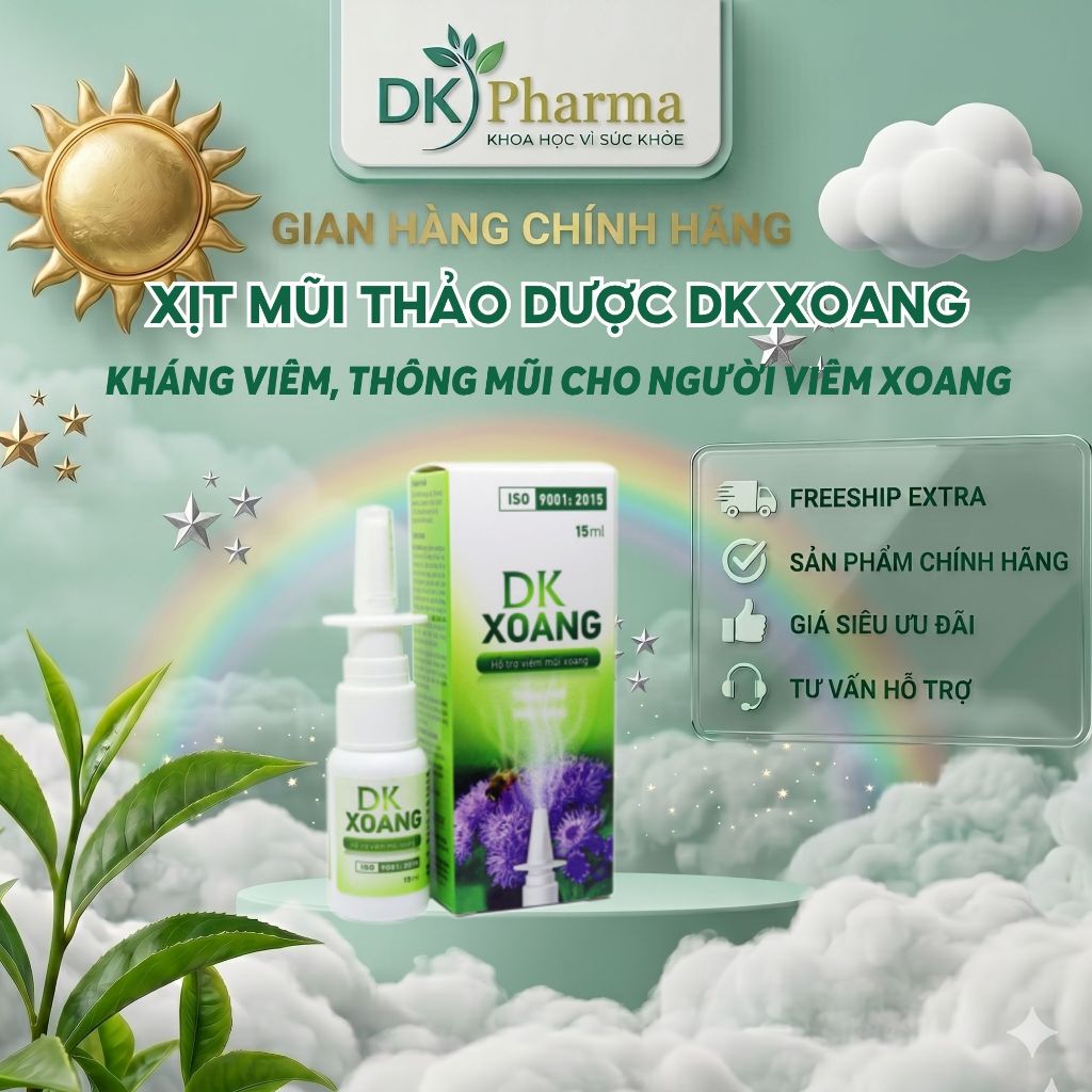 Xịt Mũi Thảo Dược DK Xoang 15ml Dành Cho Viêm Xoang Hỗ Trợ Thông Mũi-DK Pharma