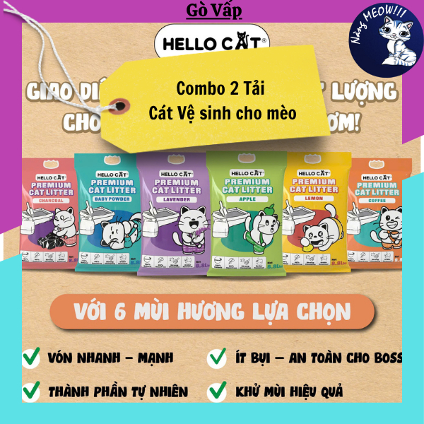 [Combo 2 Tải] Cát Won Cát Vệ Sinh Cho Mèo Tải 6 Túi
