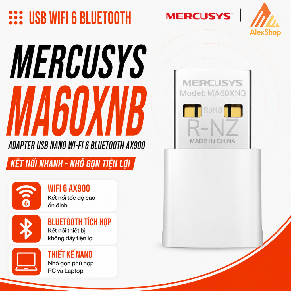 [2026]Mercusys MA60XNB/ MA20NB  USB Nano Wi-Fi 6 Bluetooth AX900