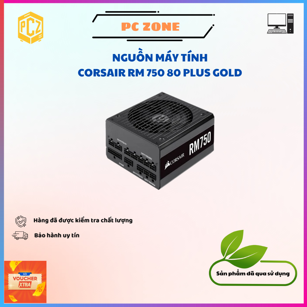 Nguồn máy tính Corsair RM 750 / 750x / 850 / 1000x 80 plus Gold có kèm PCIe 5.0 16AWG 12VHPWR TDP 60
