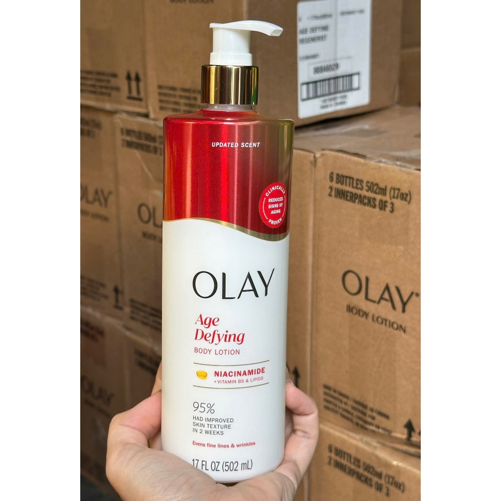 KEM DƯỠNG THỂ OLAY CỦA MỸ  NIACINAMIDE B3 ĐỎ BODY LOTION 502ML-USA