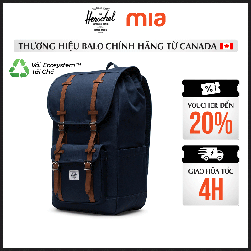 Balo Herschel Little America TM Standard - Balo Nam Nữ Đựng Laptop 15-16 Inch , Vải Tái Chế Bền Màu,