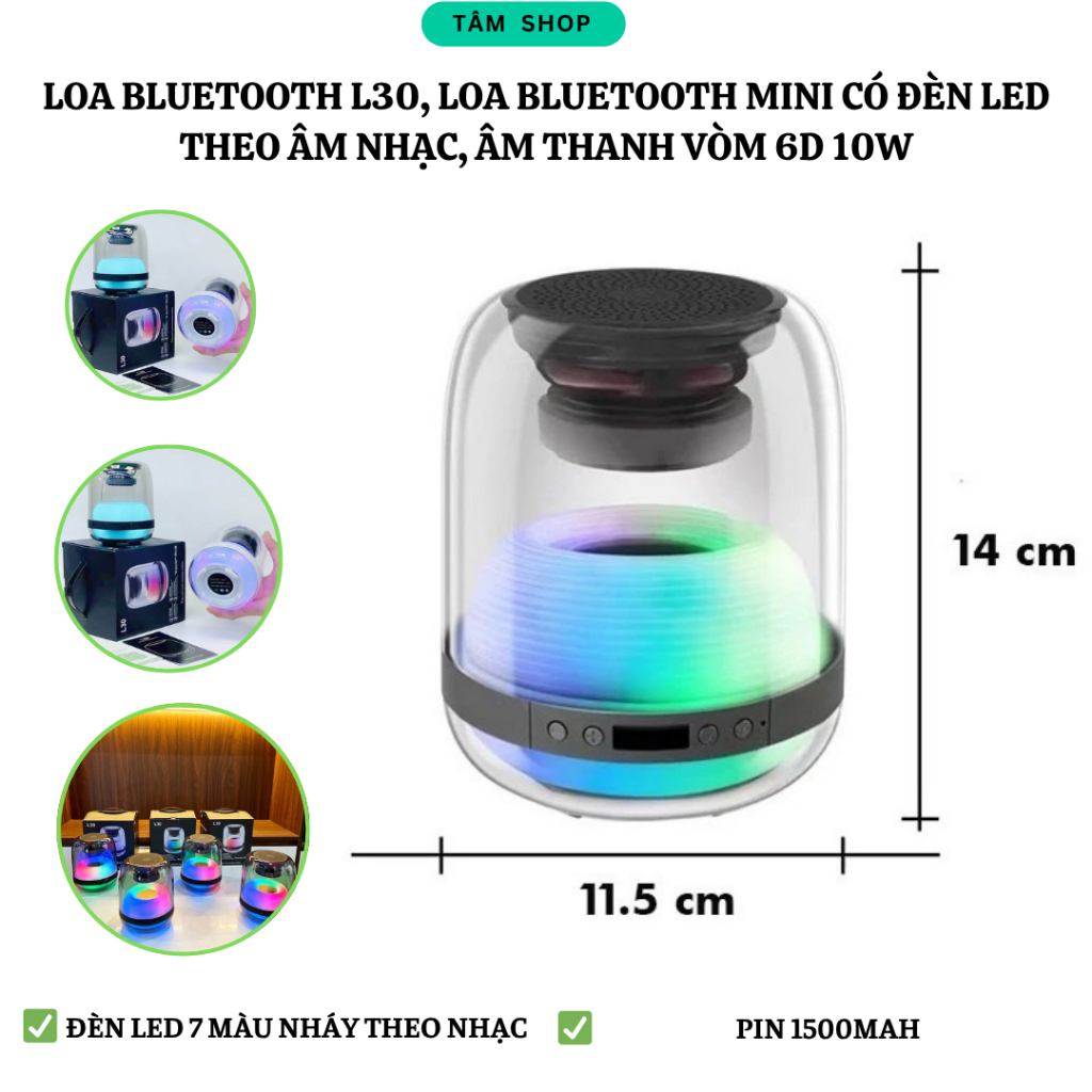 [L30] Loa Bluetooth Mini L30 Thiết Kế Đẹp Mắt, Âm Thanh Vòm Lập Thể 6D, Nghe Nhạc Chill Cực Hay