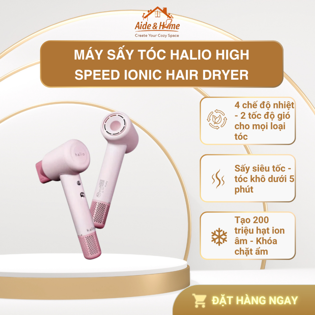 Máy Sấy Tóc Halio High Speed Ionic Hair Dryer - Bảo Hành 12 Tháng