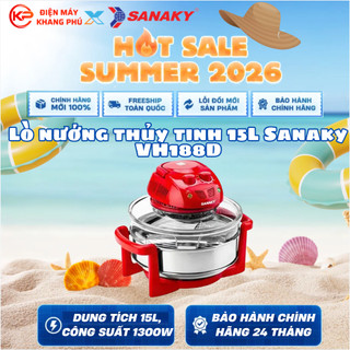 Lò nướng thủy tinh 15L Sanaky VH188D