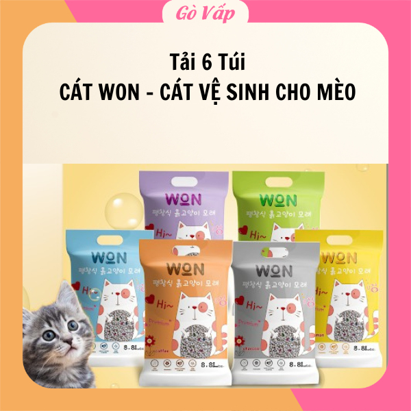 [Tải 6 Túi] Cát Won Cát Vệ Sinh Cho Mèo Siêu Vón - Khử Mùi - Happy Cat HCM