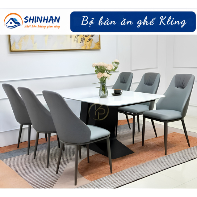 Bộ Bàn Ăn Ghế Kling, Bàn Ăn 4 Ghế 6 Ghế 8 Ghế - SHINHAN - Nhập Khẩu Cao Cấp (Free Ship)