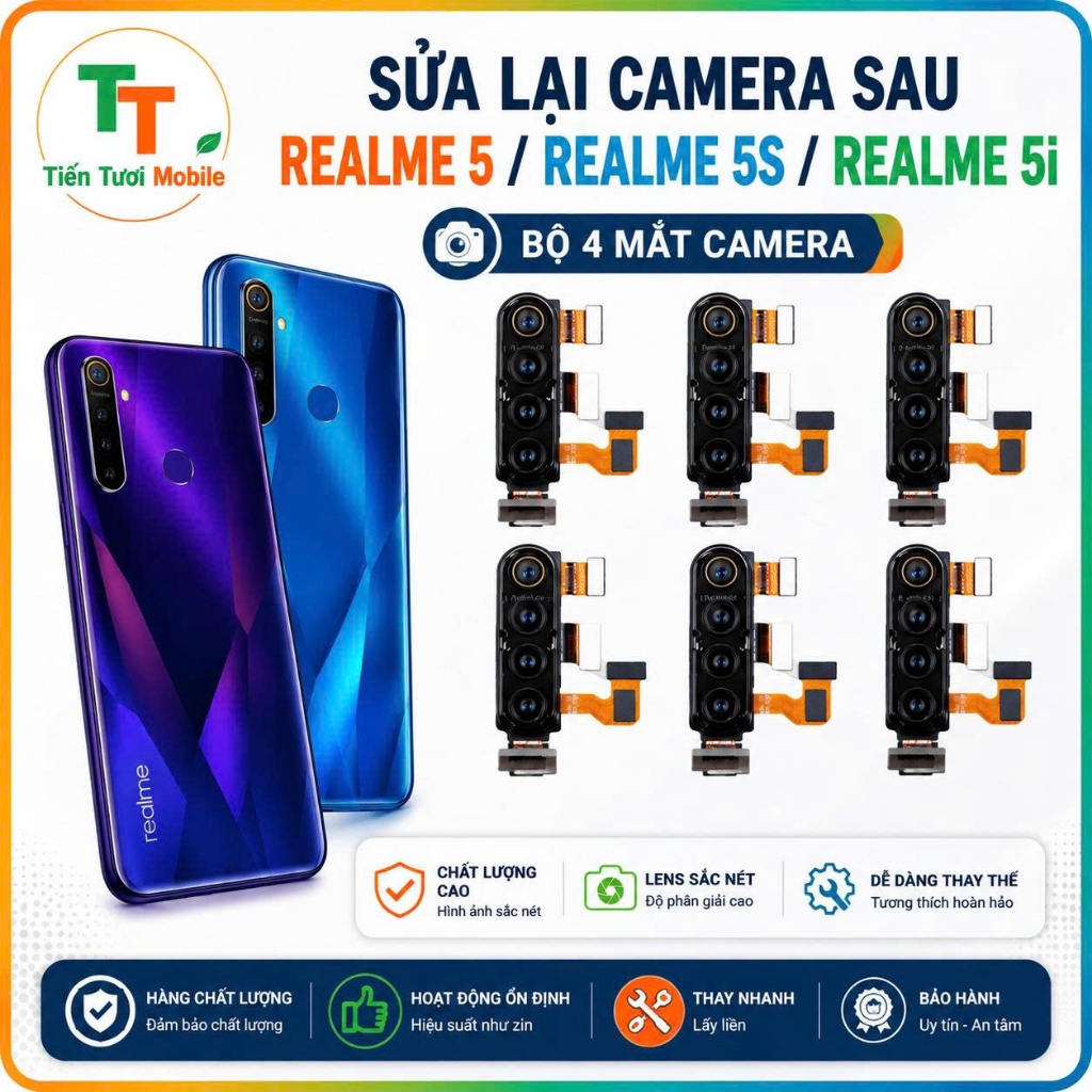 Camera sau Realme 5/Realme 5s ,Realme 5i (bộ 4 mắt camera)