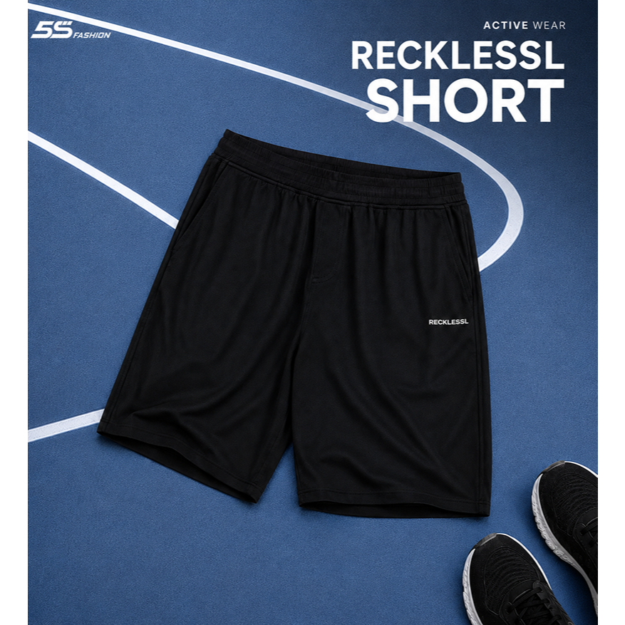 Quần Short Nam RECKLESSL 5S FASHION Cạp Chun Phom Slimfit Khỏe Khoắn MBQST26008