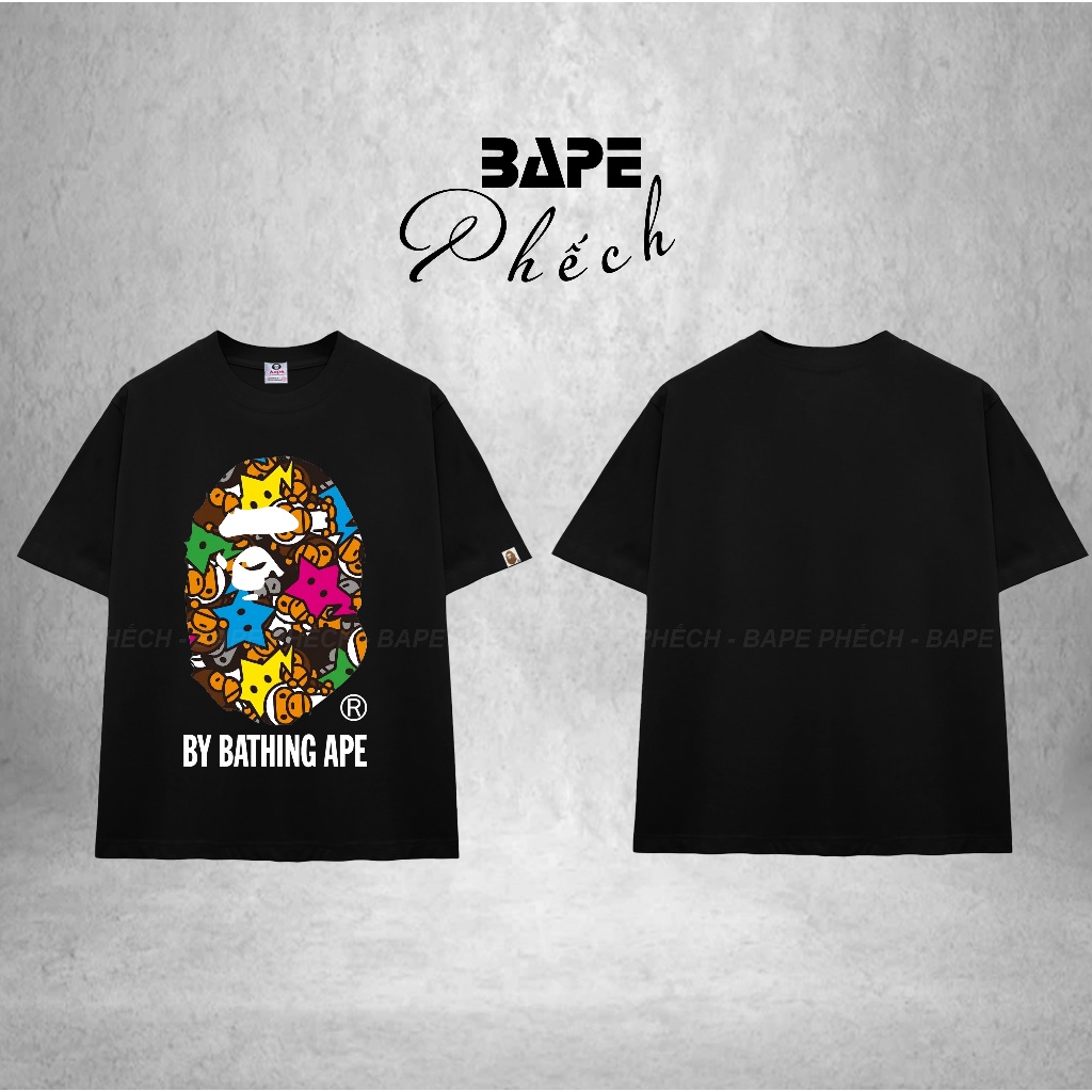 ÁO THUN FORM RỘNG BAPE BABY MILO STAR VẢI COTTON CAO CẤP 280GSM DÀY DẶN, CO DÃN TỐT - BAPE PHẾCH