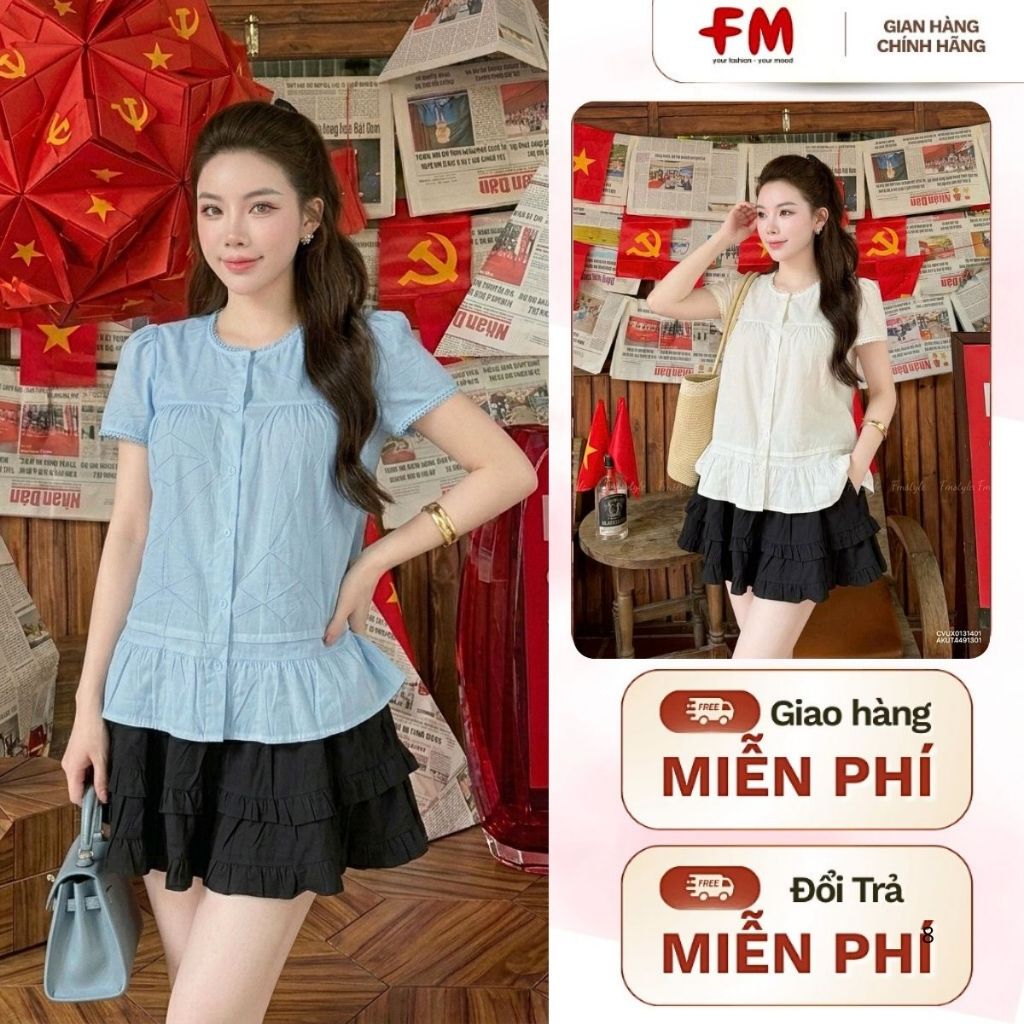Áo Kiểu Nữ FMSTYLE Cánh Tiên Ren Lai Bèo Nữ Tính Dịu Dàng Hot Trend 26040536