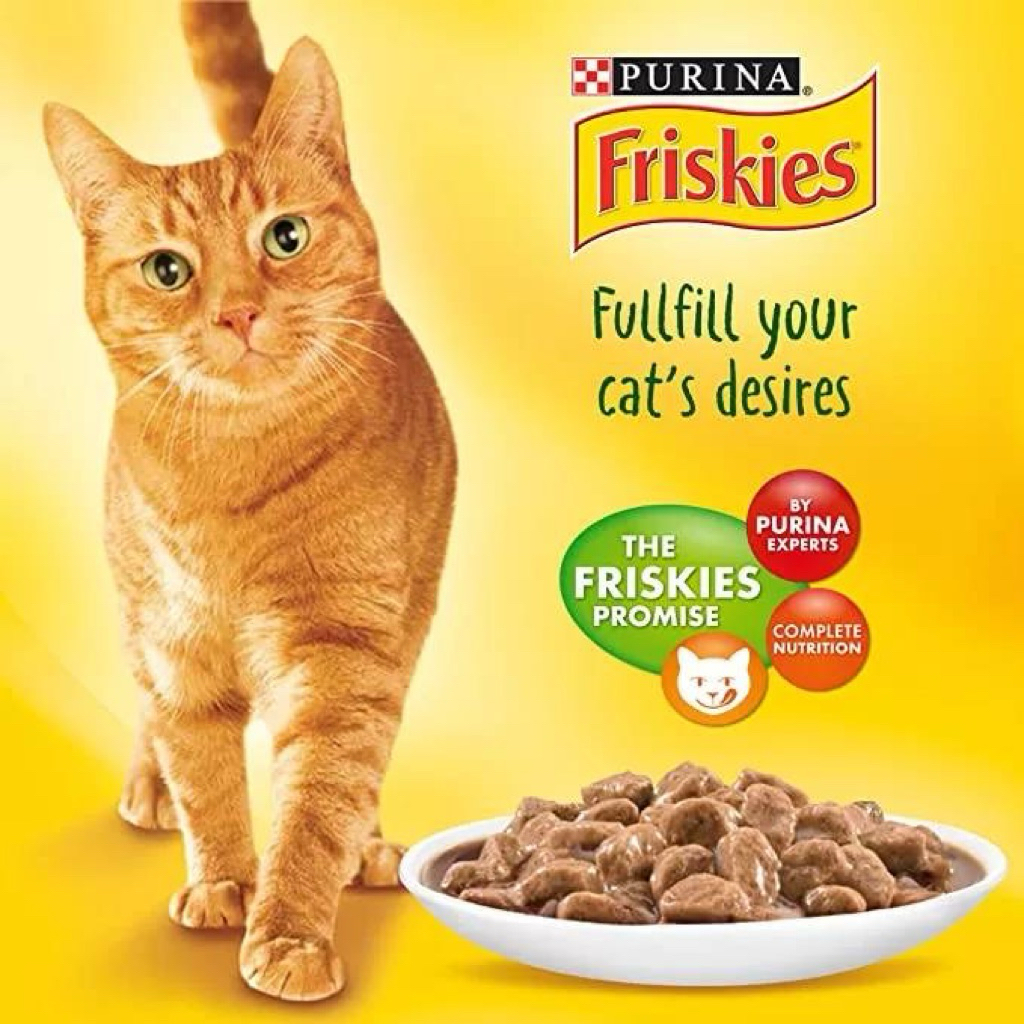 Pate mèo Friskies gravy-licious thái lan, hộp 12 gói