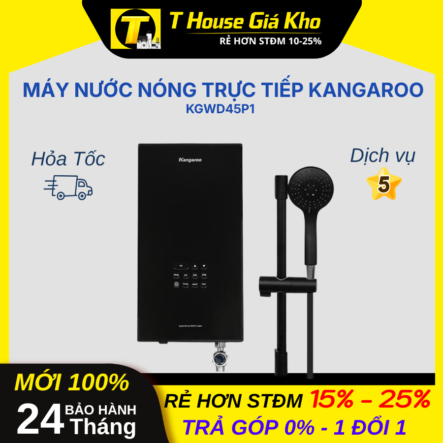 [CHÍNH HÃNG MỚI] Máy nước nóng trực tiếp Kangaroo KGWD45P1 An Toàn Độ Bền Bỉ Cao BH 24 Tháng