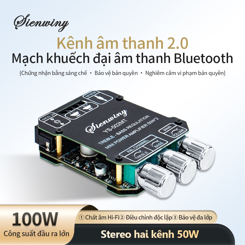 ZK-502MT Bộ khuếch đại mini ZK 502MT Bộ khuếch đại nhỏ bluetooth 5.0 Bộ khuếch đại loa siêu trầm Bộ 