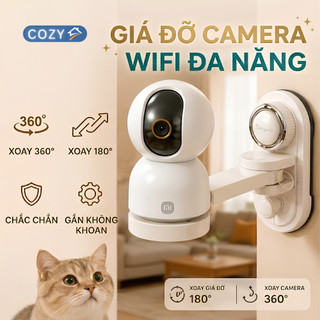 Giá Đỡ Camera Giác Hút Chân Không COZYHOME, Đế Dán Tường Siêu Dính Không Cần Khoan Đục Tiện Lợi