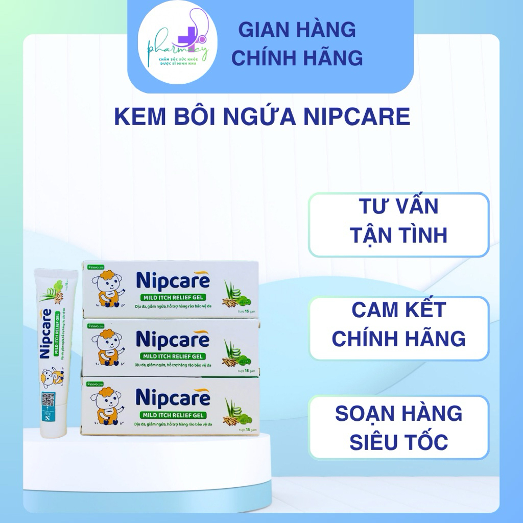 Gel bôi giảm ngứa, làm dịu da cho bé yêu Nipcare tuýp 15g