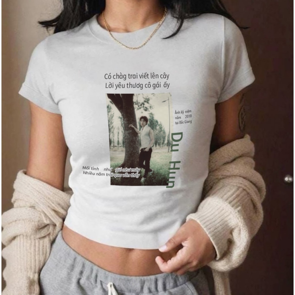 |In Áo Theo Yêu Cầu| Áo Phông T Shirt Nam Nữ Custom Hình In RinK Tee - Juhoon viết lên cây (Custom)