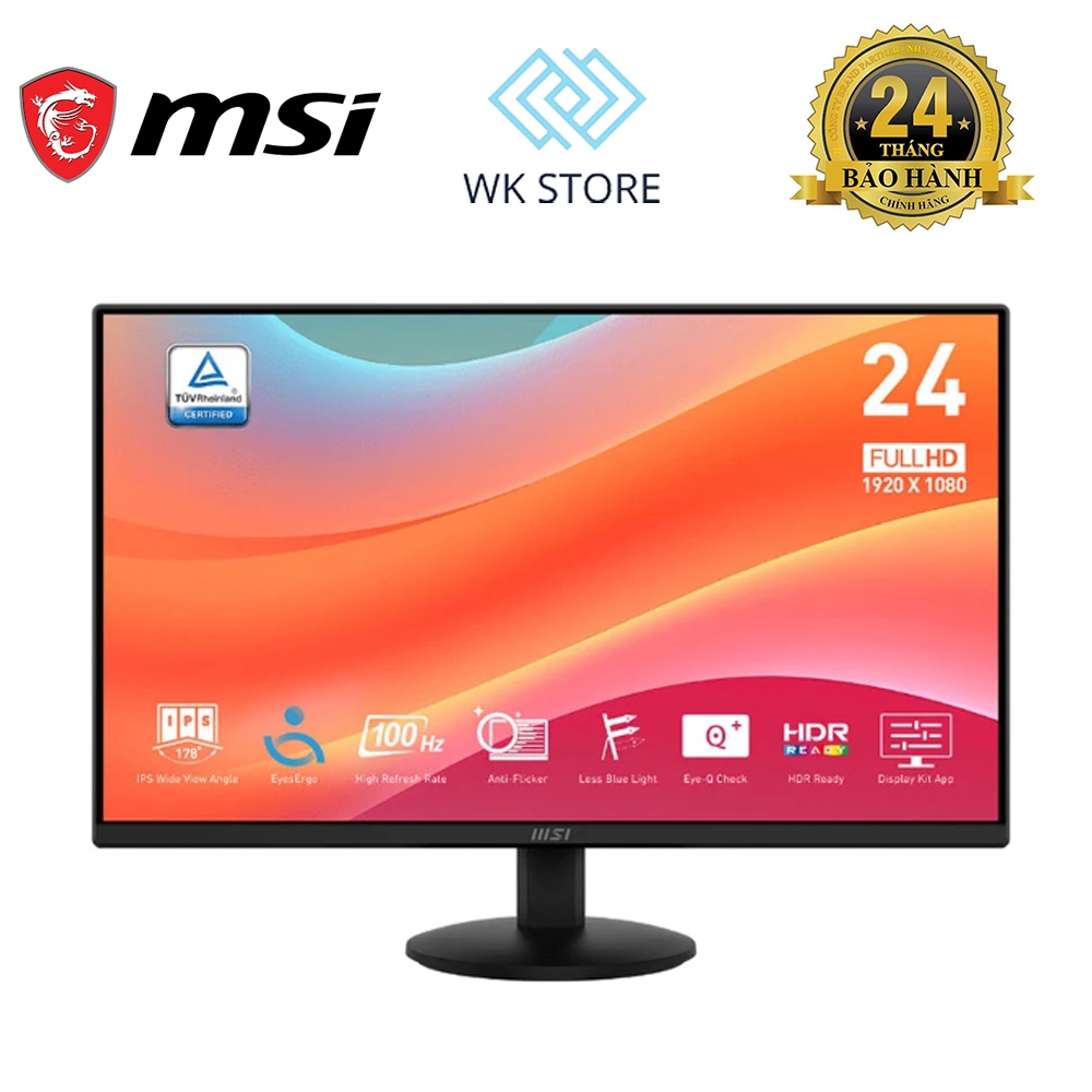 Màn Hình MSI Pro MP242L | 24 inch, Full HD, IPS, 100Hz, Mới BH 24T