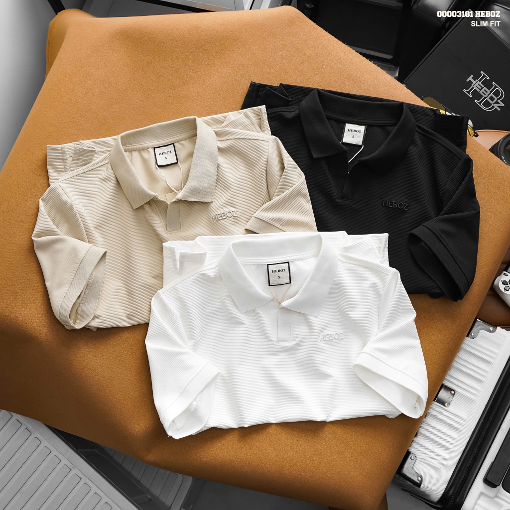 Áo polo nam HEBOZ vneck premium 3M - 00003181