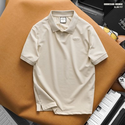 Áo polo nam HEBOZ vneck premium 3M vải thun dệt gân cao cấp - 00003181