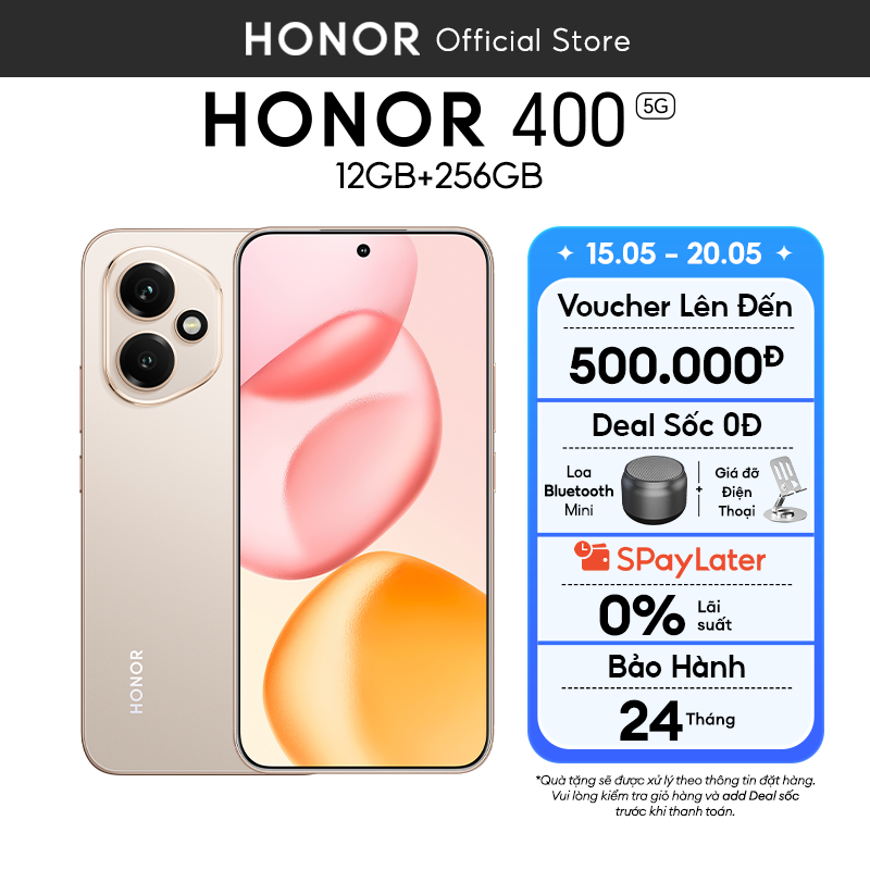 Điện Thoại Honor 400 5G 12GB + 256GB | AI Camera 200MP, Sạc Nhanh 80W | Snapdragon 7 Gen 3 | BH 24 T