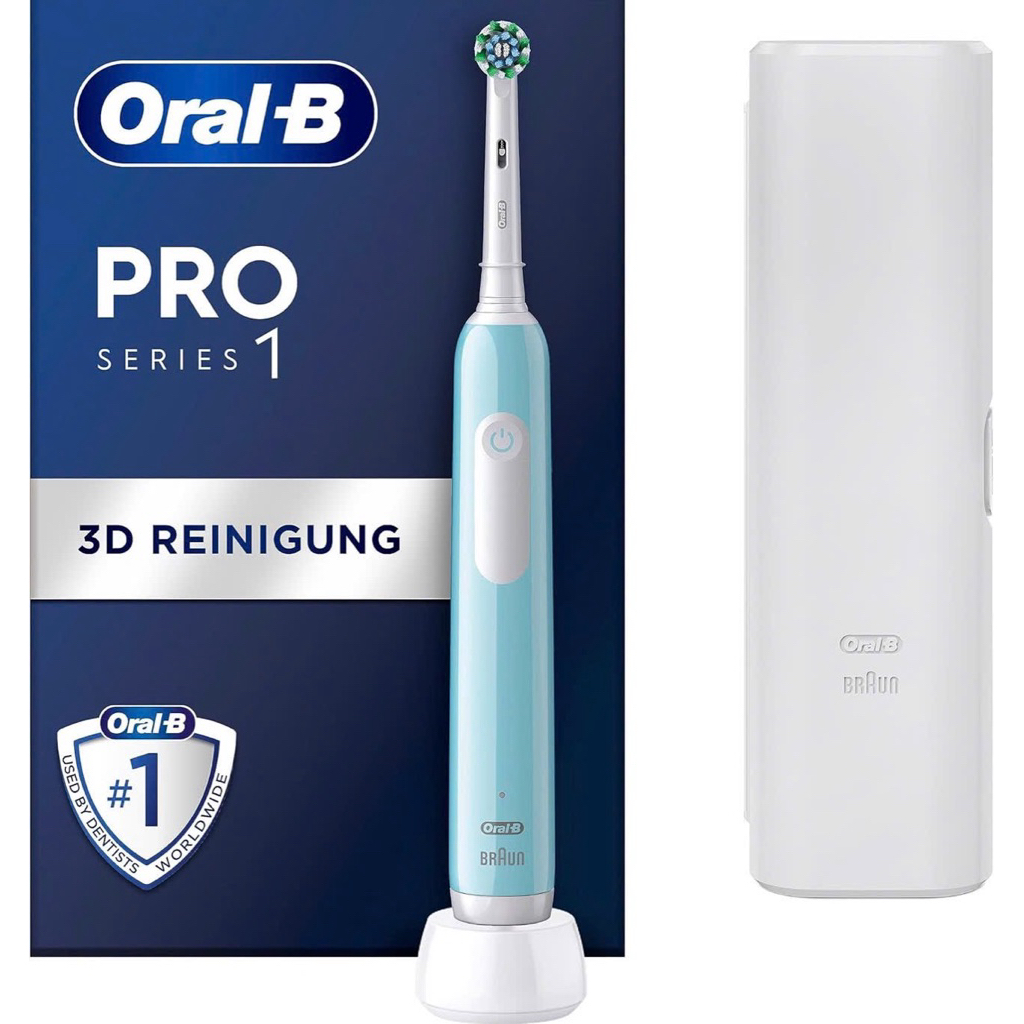 BÀN CHẢI ĐÁNH RĂNG ORAL-B PRO 1 MÀU XANH KÈM HỘP ĐỰNG - Made in Germany 