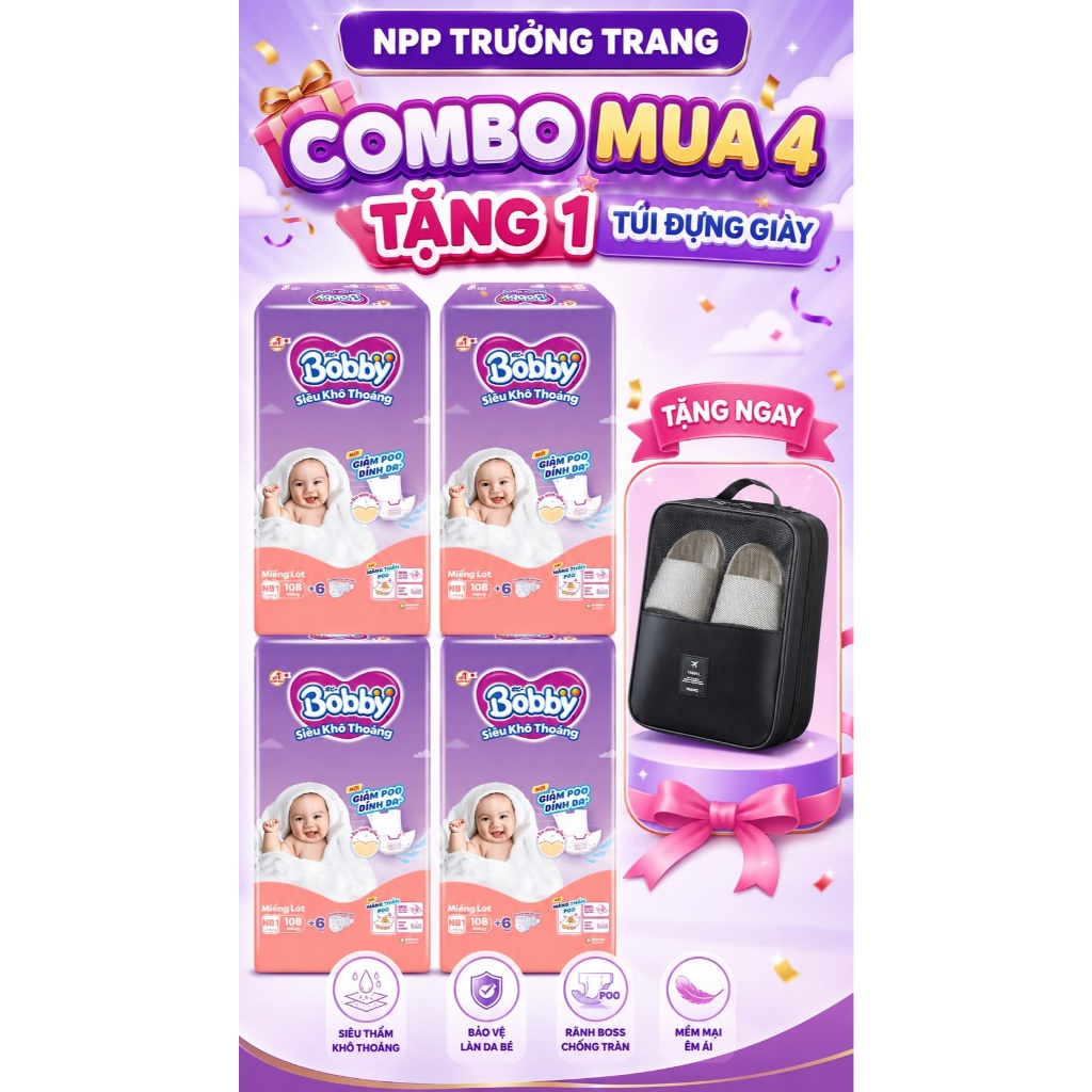 Miếng Lót Sơ Sinh Bobby Newborn NB1 108 Miếng Mới